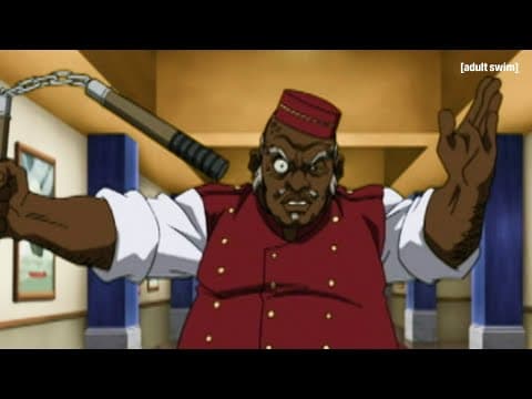 cultural artwork for exploration about The Boondocks: A Bold Animated Voice on Race and Society — gallery exhibition, editorial photography, cultural artifact in curated elegance, creative energy